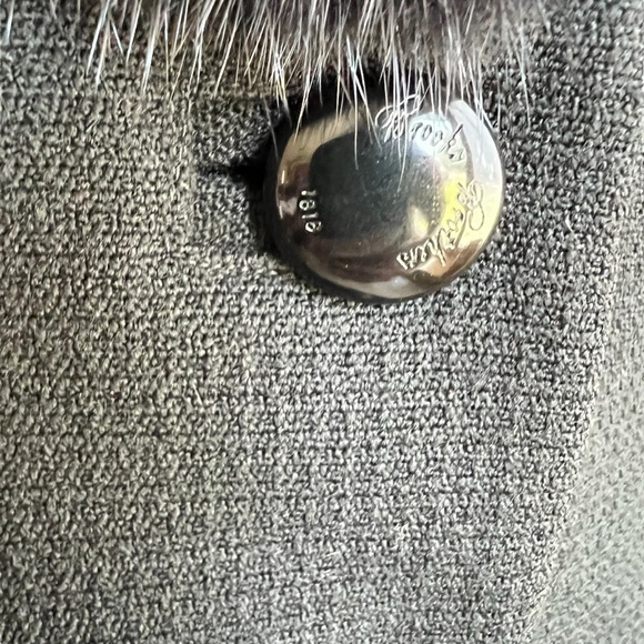 Brooks Brothers Mink Trimmed Wool Jacket Blazer with Silk Lining Size 12 - Picture 7 of 11